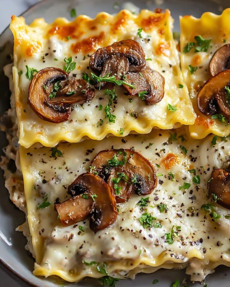Mushroom Chicken Alfredo Lasagna Recipe