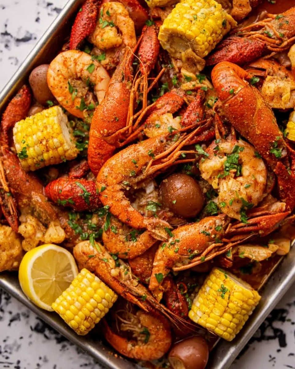 Cajun Seafood Boil with Garlic Butter Sauce Recipe - Recipe Image