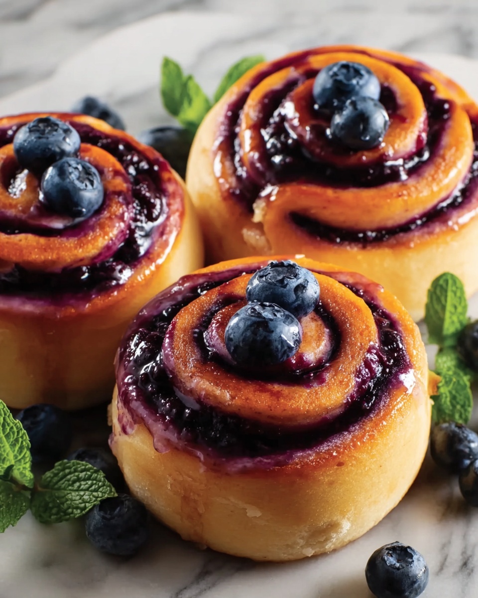 Blueberry Cinnamon Rolls with Cream Cheese Frosting Recipe - Recipe Image