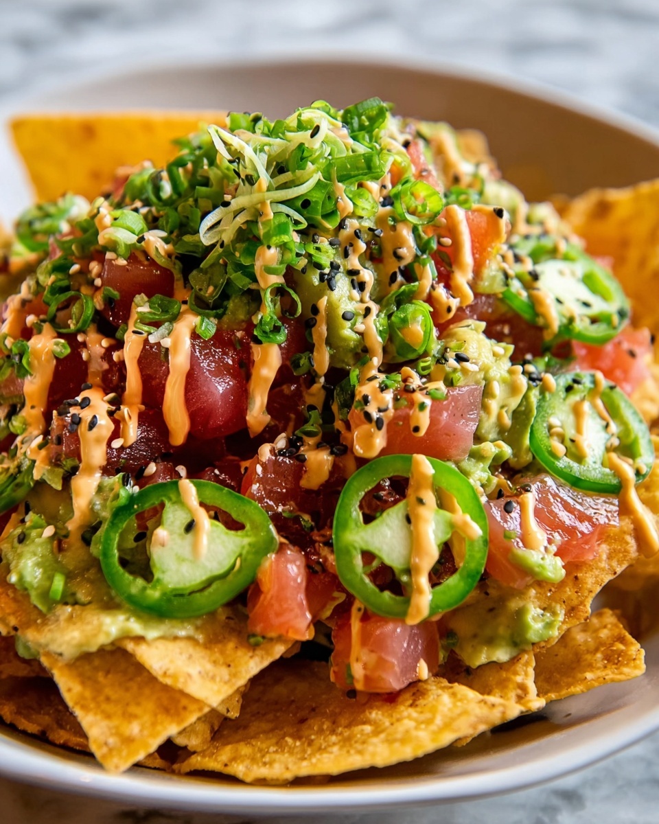 Poke Nachos with Spicy Tuna Recipe - Recipe Image