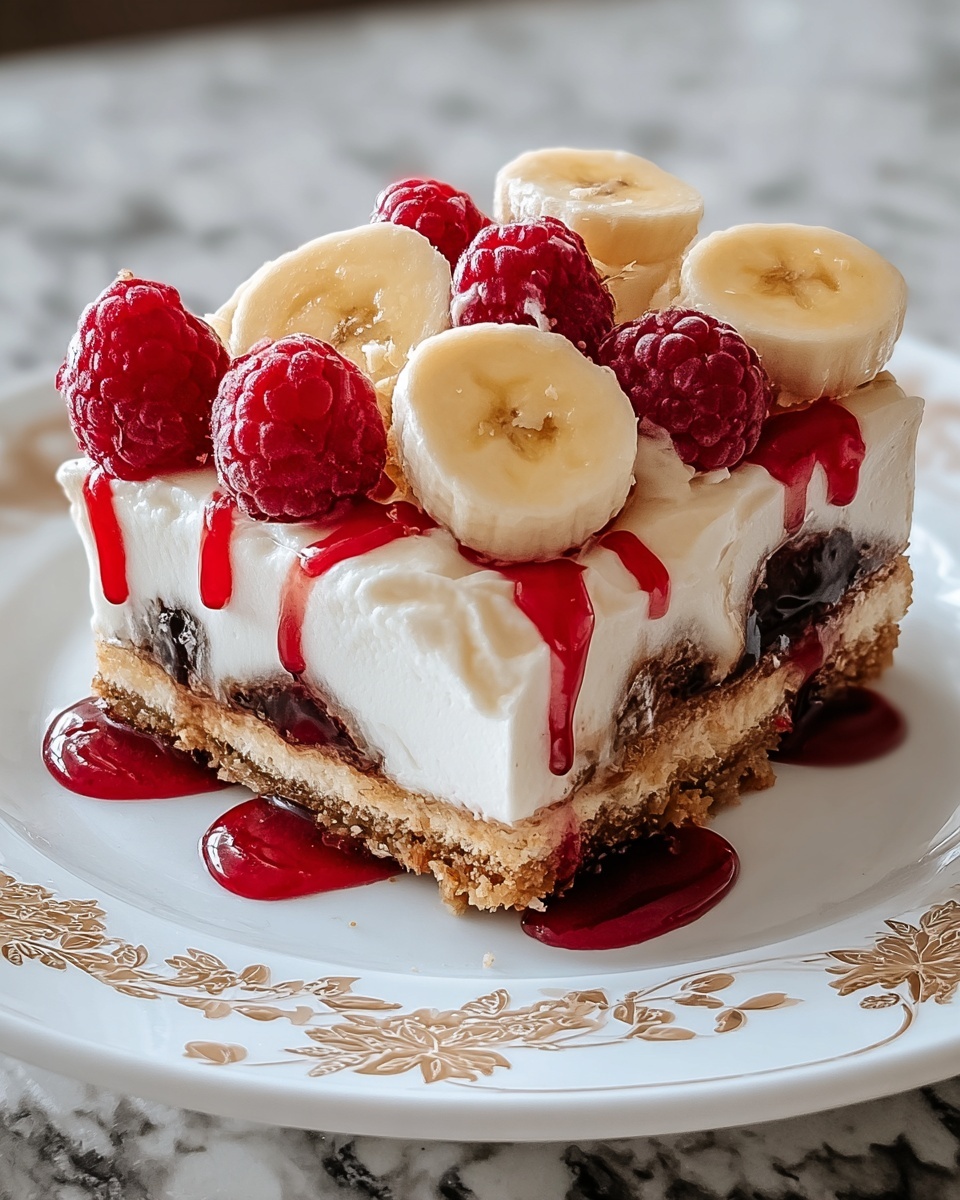 No-Bake Banana Split Cake Recipe - Recipe Image
