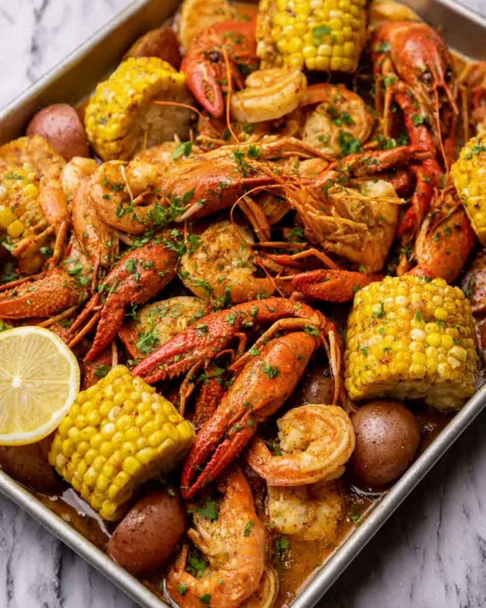 Cajun Seafood Boil with Garlic Butter Sauce Recipe - Recipe Image