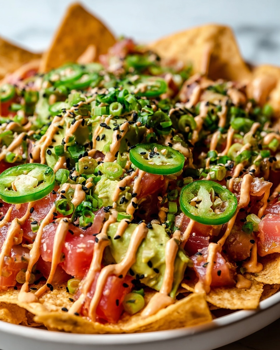 Poke Nachos with Spicy Tuna Recipe - Recipe Image