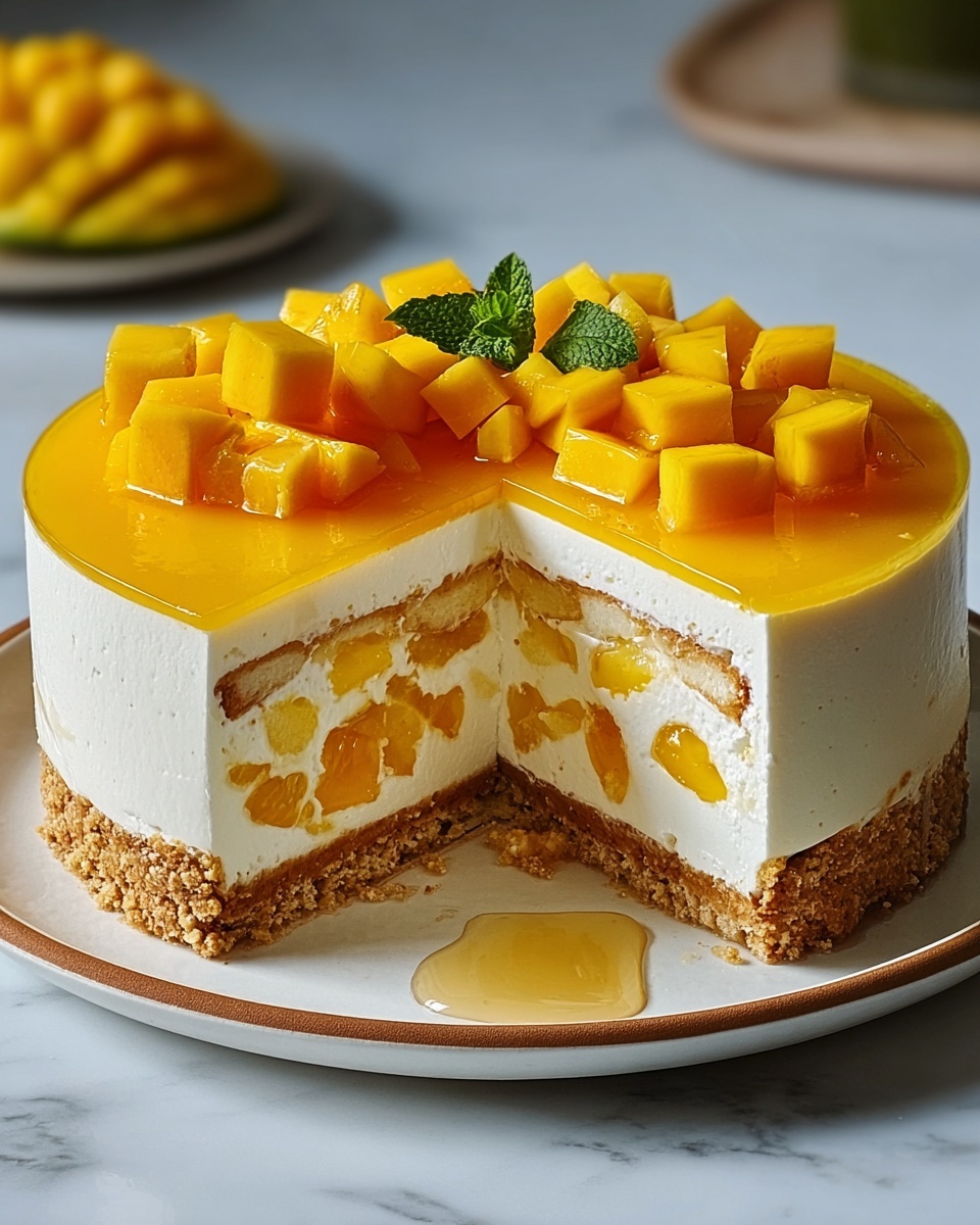 Unbaked Mango Cheesecake Recipe - Recipe Image