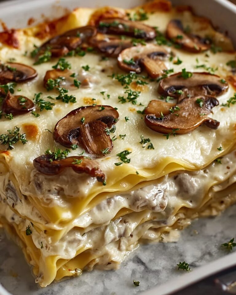 Cheesy Mushroom Chicken Alfredo Lasagna Recipe